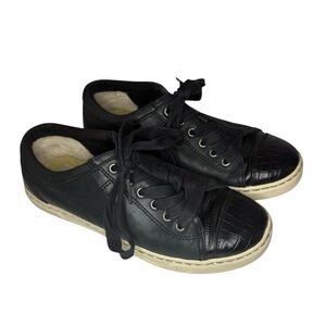 Ugg Black Taya Croco Crocodile Pattern Inside Fur Sneakers